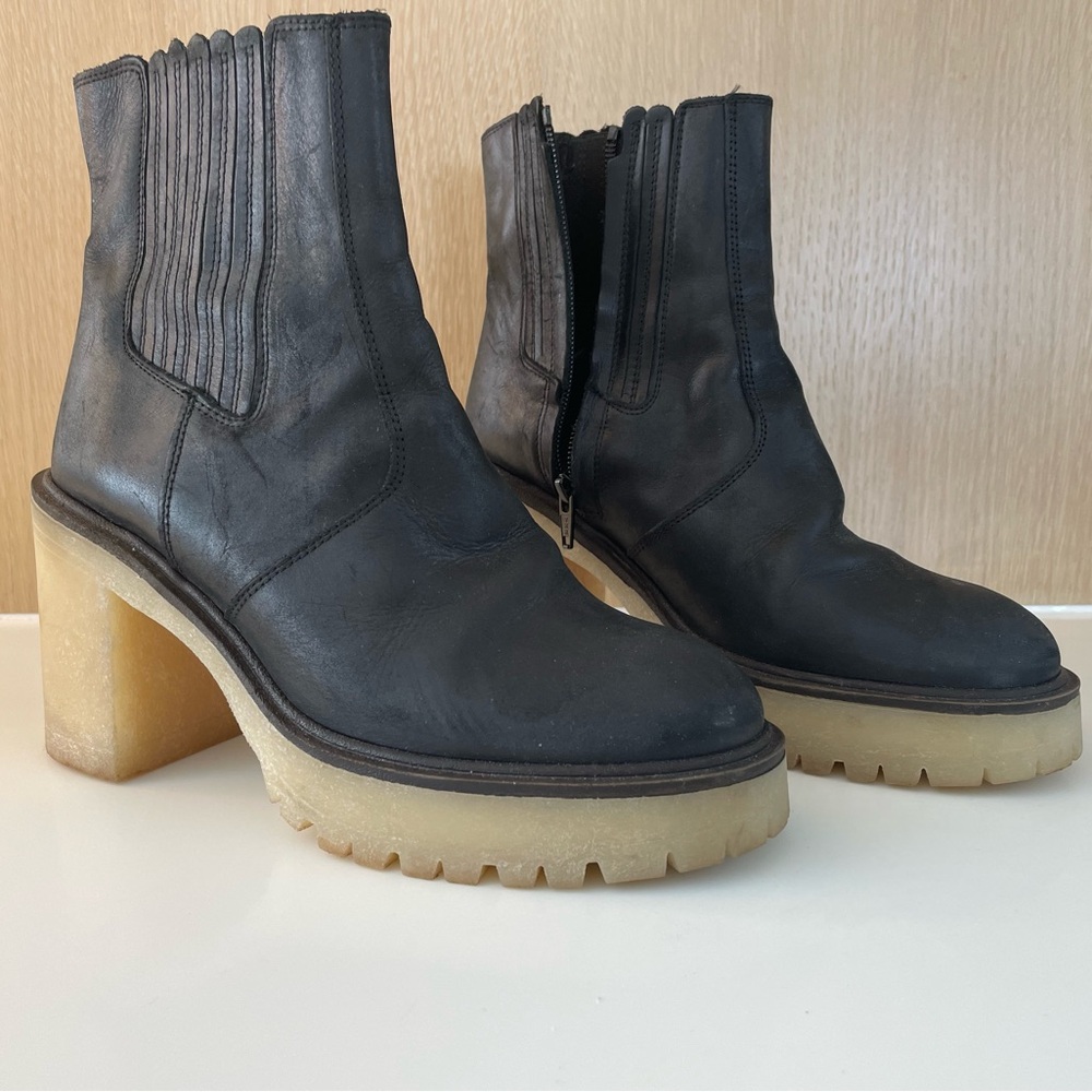 Free People black leather booties